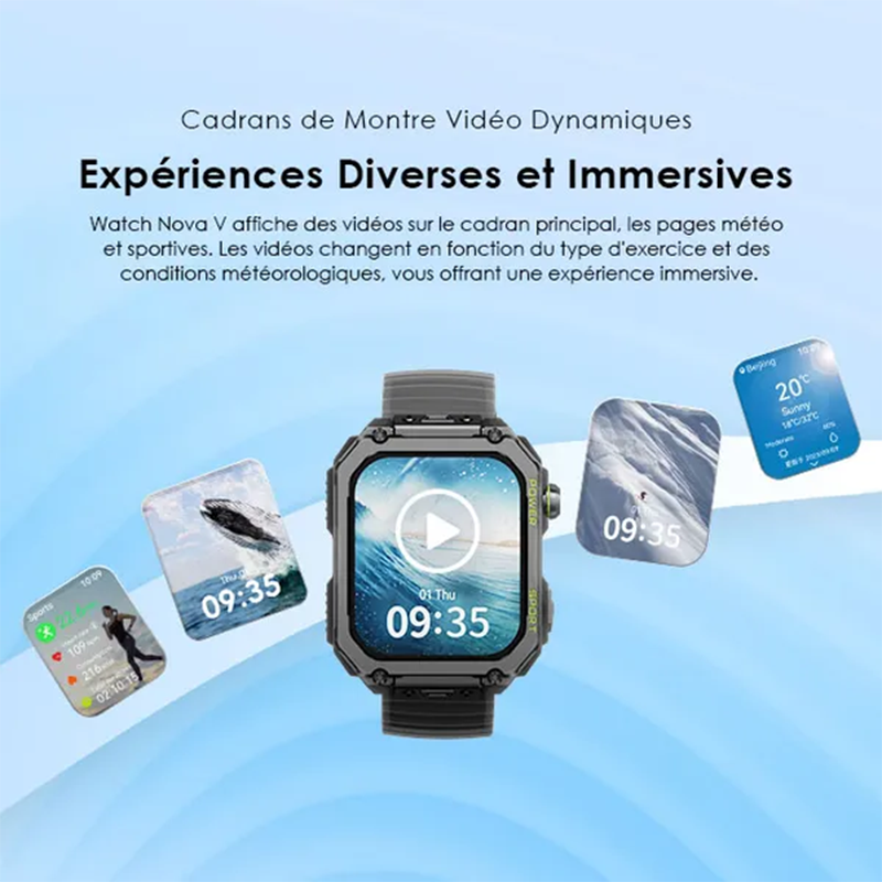 Cadrans de montre vidéo smart watch